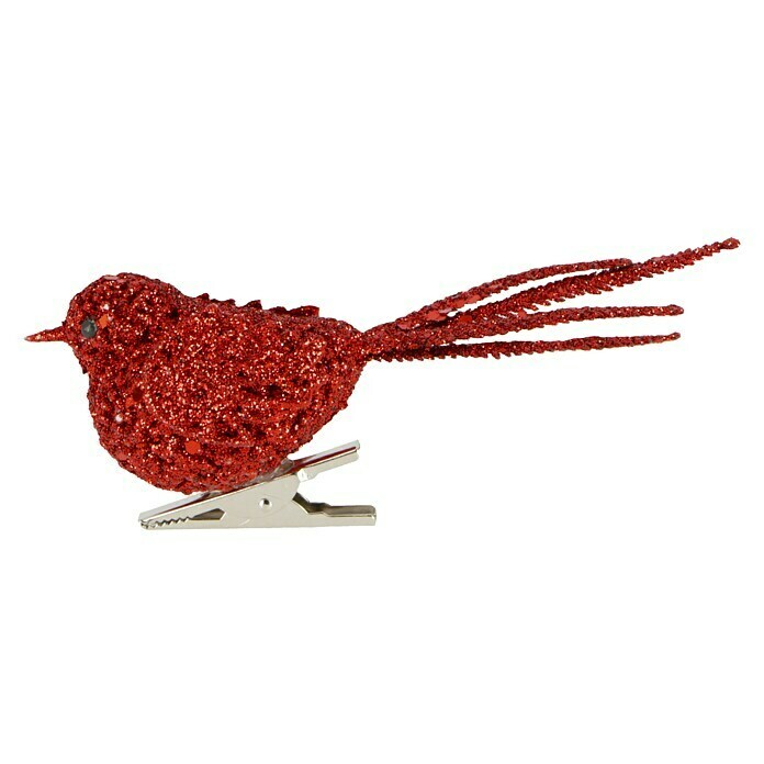 Christbaumschmuck Clipvogel (Rot, Kunststoff, 1 Stk., 12 x 4 x 10 cm) | BAUHAUS