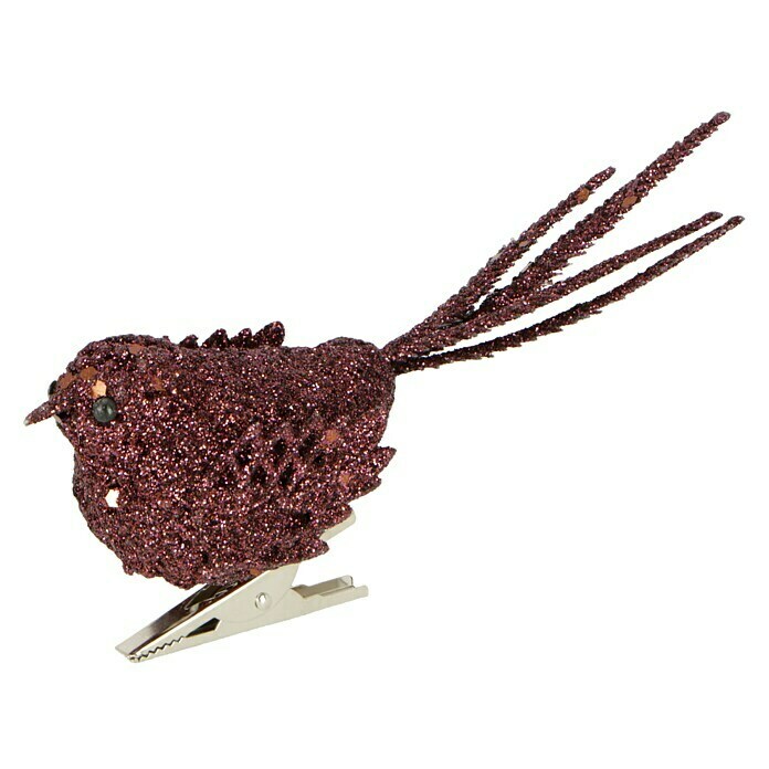 Christbaumschmuck Clipvogel (Bordeaux, Kunststoff, 1 Stk., 12 x 4 x 10 cm) | BAUHAUS