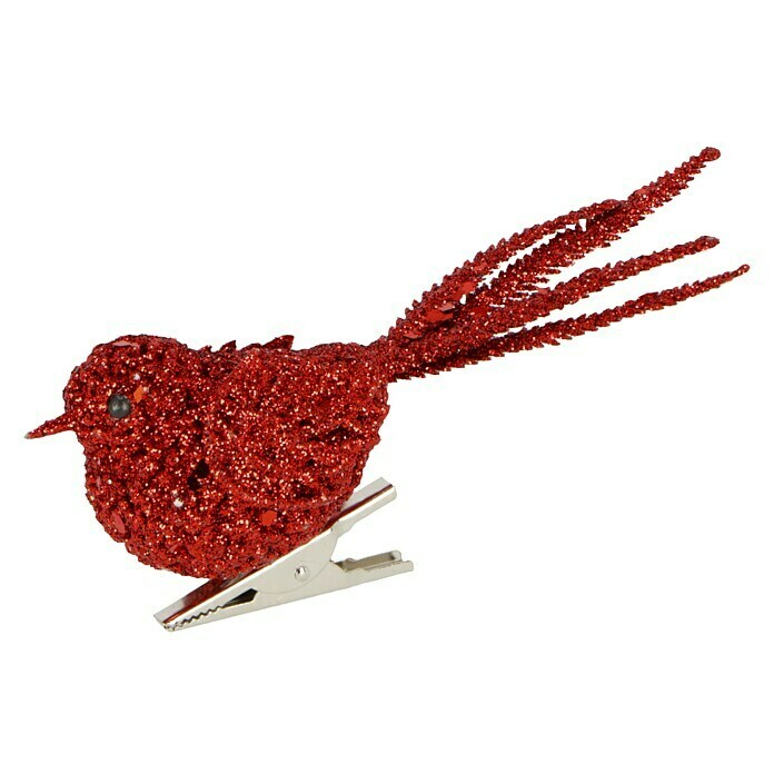 Christbaumschmuck Clipvogel (Rot, Kunststoff, 1 Stk., 12 x 4 x 10 cm) | BAUHAUS