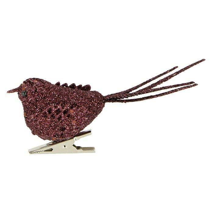 Christbaumschmuck Clipvogel (Bordeaux, Kunststoff, 1 Stk., 12 x 4 x 10 cm) | BAUHAUS