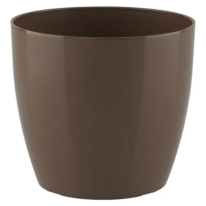 Artevasi San Remo Übertopf rund - Außenmaß (Ø x H): 16 x 14,5 cm, Taupe - Elegantes, schokoladenbraunes Pflanzgefäß, ideal für Zimmerpflanzen und zur Verschönerung des Wohnraums. Die glatte Oberfläche verleiht einen Hauch von Stil.