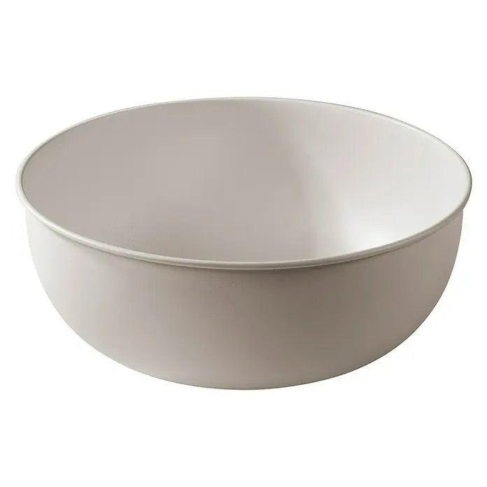 Cipì Lavabo redondo Open - Diámetro: 40 cm, Beige - Tazón vacío de color crema sobre fondo negro. Ideal para cocina, servir y presentación elegante de alimentos.