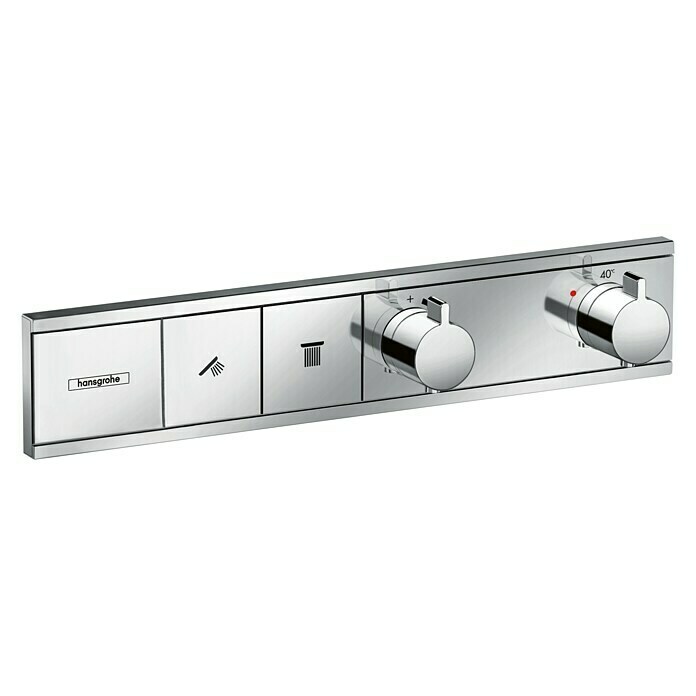 Hansgrohe UP-Brausethermostat RainSelectEckig, Chrom, Glänzend Diagonal View