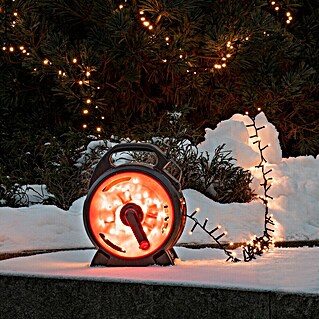 Konstsmide LED-Lichterkette auf Kabeltrommel (Außen, Lichtfarbe: Bernstein, Anzahl Leuchtmittel: 600 Stk., Netzbetrieben, 41,93 m)