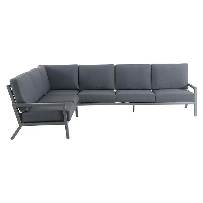 Sunfun Maja Sofá de conjunto - Aluminio, Antracita - Sofá modular de exterior gris con estructura metálica, ideal para relajarse al aire libre con estilo. Perfecto para jardín o patio.