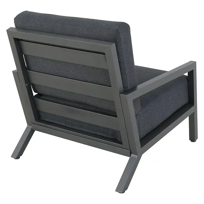 Sunfun Maja Conjunto de muebles - 4 pzs., Poliéster/Aluminio, Antracita - Sillón lounge gris con diseño minimalista, perfecto para espacios exteriores modernos, ofreciendo comodidad y estilo.
