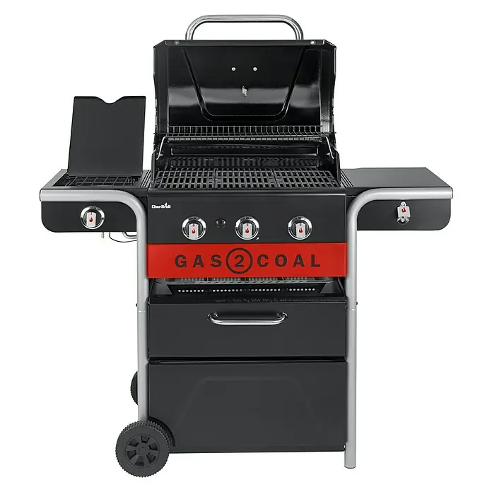 Char-Broil Hybrid-Grill Gas2Coal 2.0 330Grillfläche (B x T): 61,5 x 44,1 cm, 10,1 kW, Anzahl Brenner: 3 - Char-Broil Gas2Coal Hybridgrill mit drei Brennern und integriertem Kohlegrill für vielseitiges Grillen. Perfekt für jede Grillparty!