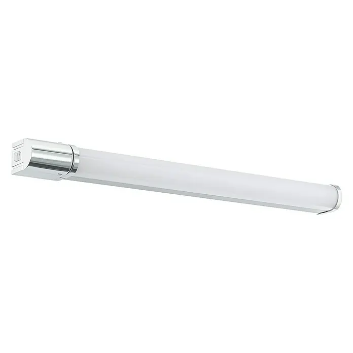 Eglo LED-Spiegelleuchte Tragacete 1 - L x B x H: 68 x 5,5 x 7 cm - Diese Aufnahme zeigt eine längliche LED-Leuchte mit silberfarbenen Endkappen, die ein helles, effizientes Licht für verschiedene Anwendungen bietet.
