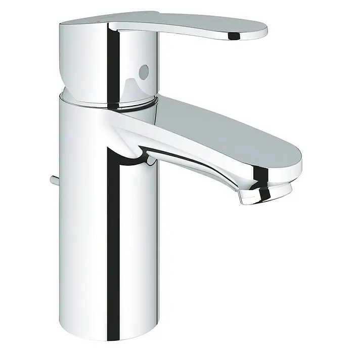 Grohe Eurostyle Cosmopolitan Waschtischarmatur S-Size - Chrom, Glänzend, Mit Zugstange, Mit Durchflussmengenbegrenzung - Glänzender Chrom-Waschtischmischer mit Hebel und schlankem Design. Ideal für moderne Badezimmer und einfache Bedienung.