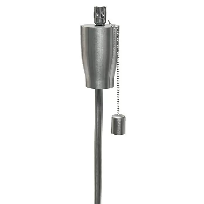 Gartenfackel - Ø x H: 7,5 x 115 cm, Edelstahl - Edelstahl Gartenfackel mit Löscherkappe an Kette, auf einer Stange.