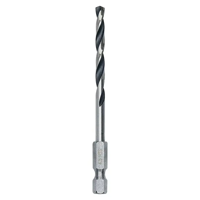 Bosch Metallbohrer PointTeQ - Durchmesser Bohrer: 4,5 mm - Bild einer High-Speed Stahl Spiralbohrer mit Sechskantschaft, ideal für Bohrarbeiten in verschiedenen Materialien.