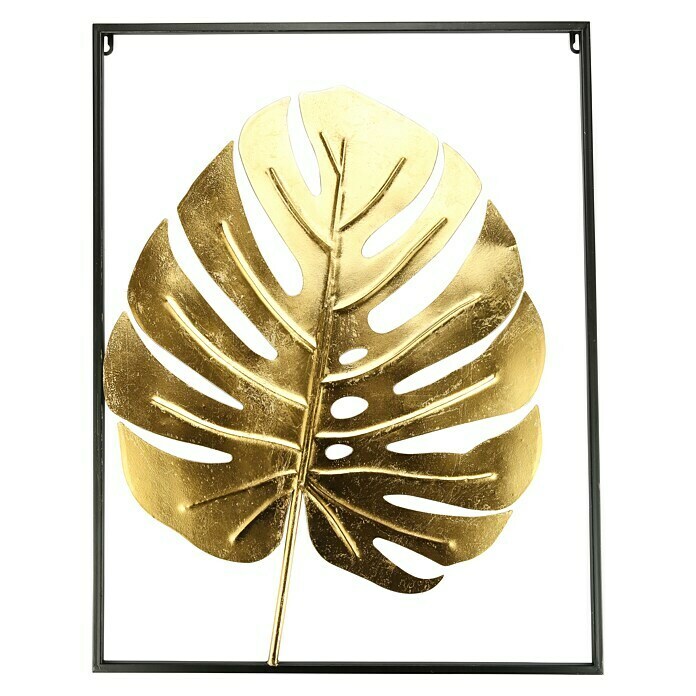 Wandobjekt Blatt I51 x 66 cm, Gold Front View