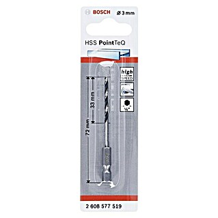 Bosch Broca para metal HSS PointTeQ (Diámetro: 3 mm, Longitud de trabajo: 33 mm)