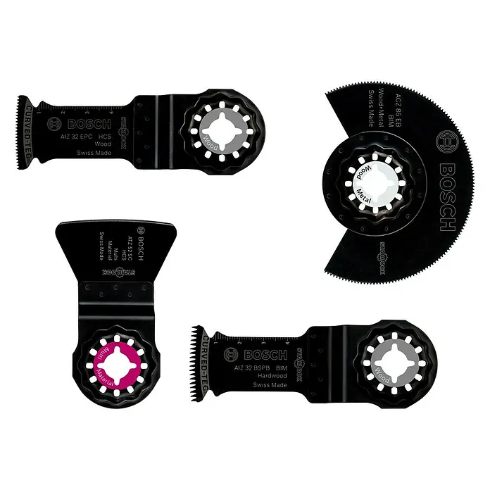 Bosch Installations-Set4 -tlg. - Bosch Sägeblätter: ACZ 85 EB für Holz/Metall, AIZ 32 EPC/BSPB für Holz, ATZ 52 SC Multi. Präzise Schnitte für Profis.