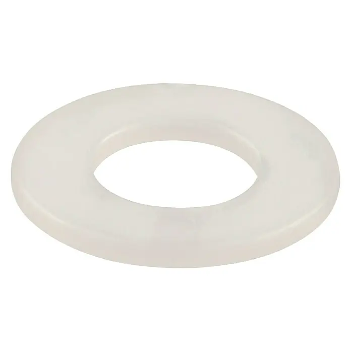 Suki Anillo de montaje Blanco - Diámetro de agujero: 11 mm, Plástico, Blanco - Imagen de una arandela blanca sobre un fondo negro.