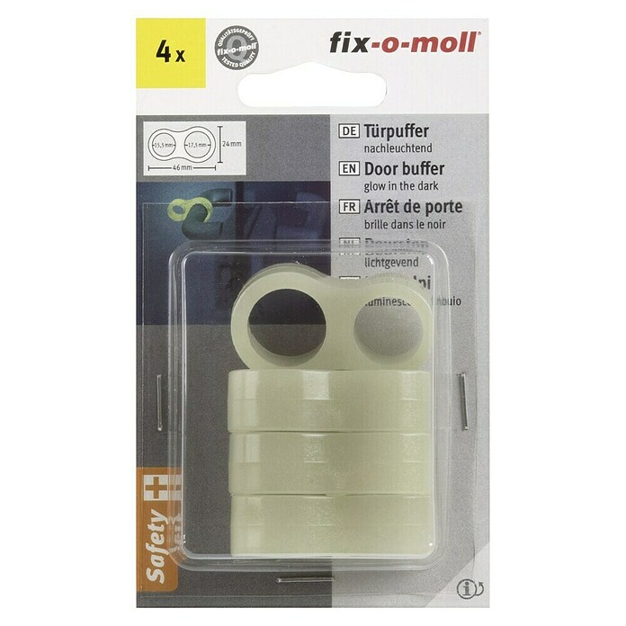 Fix-o-moll Deurbuffer glow in the dark (Wit, 4 st.) | BAUHAUS