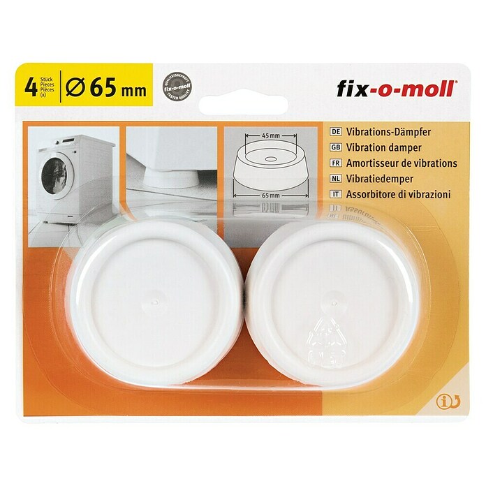 Fix-o-moll Amortiguador de vibraciones (65 mm, Blanco, 4 ud.) | BAUHAUS