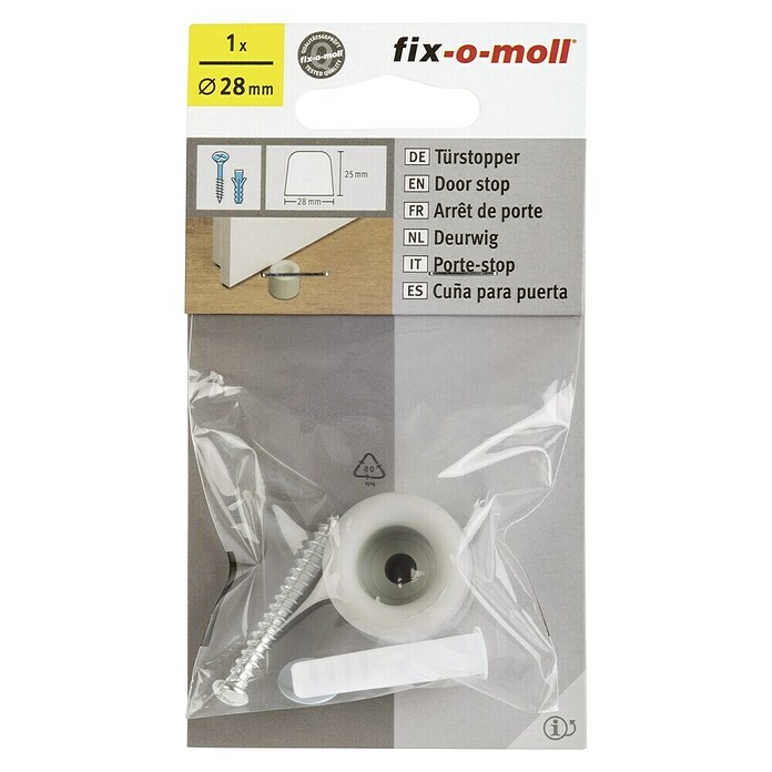 Fix-o-moll Deurstopper Kunststof (Ø x h: 28 x 25 mm, Grijs) | BAUHAUS