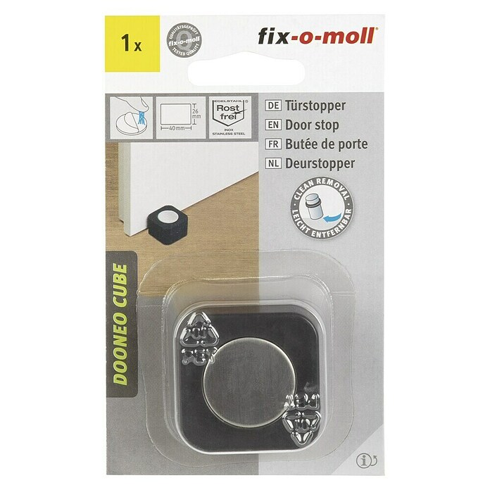 Fix-o-moll Deurstopper Dooneo Cube (Zilver/Zwart) | BAUHAUS
