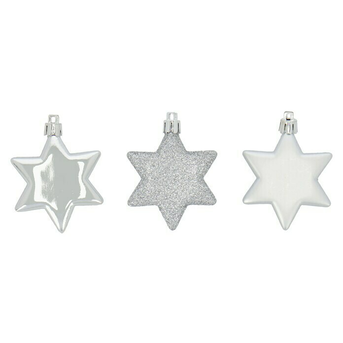 Christbaumschmuck Stern (Silber, Kunststoff, Stern, 8 Stk.) | BAUHAUS