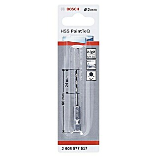 Bosch Metallbohrer PointTeQ (Durchmesser: 2 mm, Arbeitslänge: 24 mm)