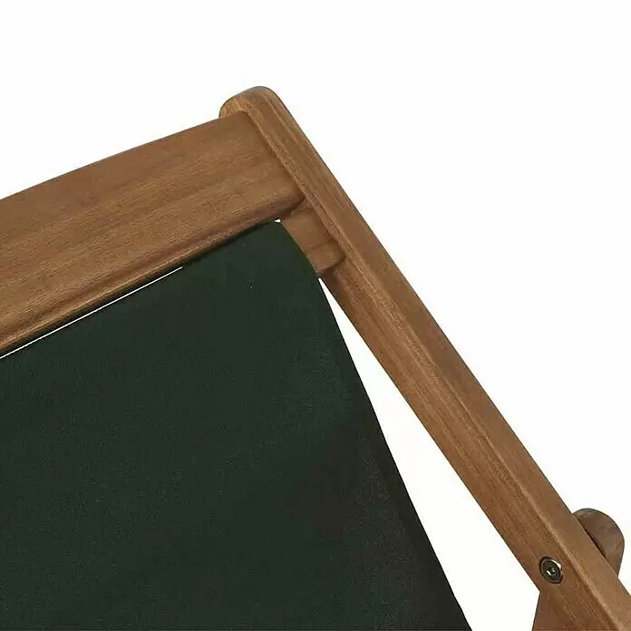 Siena Garden Garten-Liegestuhl Aviro - Grau - Klappstuhl aus Holz mit dunkelgrünem Stoffbezug, oberer Rahmen sichtbar.