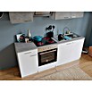 Respekta Küchenzeile KB210WWBSCG  (Breite: 210 cm, Mit Elektrogeräten, Weiß)
