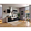 Respekta Composición de cocina (Ancho: 220 cm, Con dispositivos eléctricos, Negro)