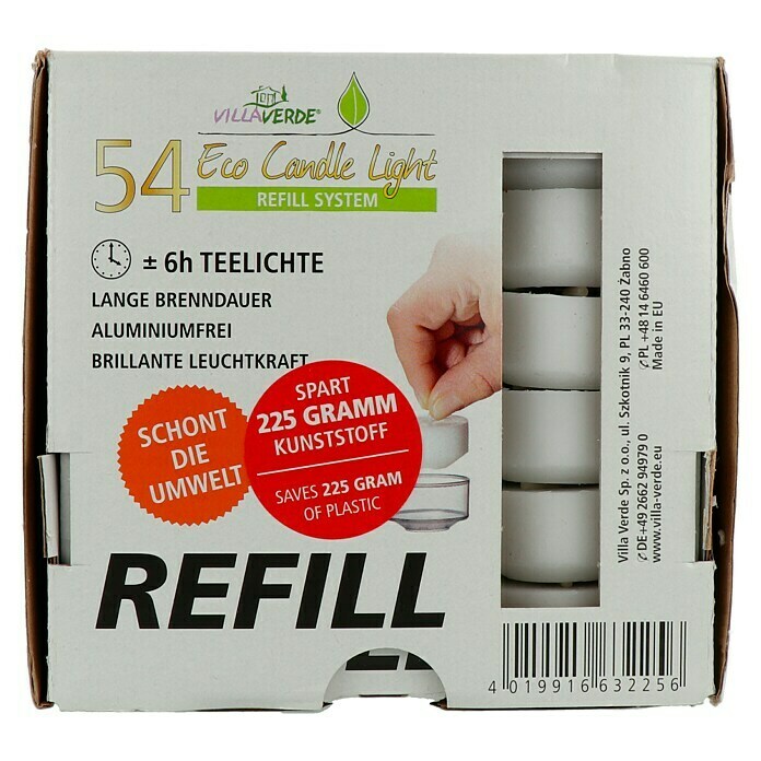 Teelichter ECL Refill54 Stk., Weiß Top View