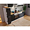 Respekta Composición de cocina (Ancho: 250 cm, Con dispositivos eléctricos, Negro)