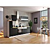 Respekta Composición de cocina (Ancho: 250 cm, Con dispositivos eléctricos, Negro)