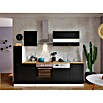 Respekta Composición de cocina (Ancho: 250 cm, Con dispositivos eléctricos, Negro)