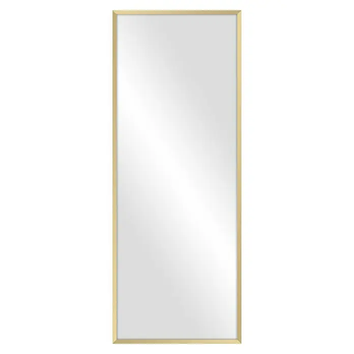 Espejo de pared Amberes - 60 x 160 cm, Oro - Elegante imagen con un marco estrecho de color dorado que enfatiza la elegancia simple. La imagen es un complemento elegante para cualquier habitación.