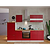 Respekta Küchenzeile KB270WRC (Breite: 270 cm, Mit Elektrogeräten, Rot)