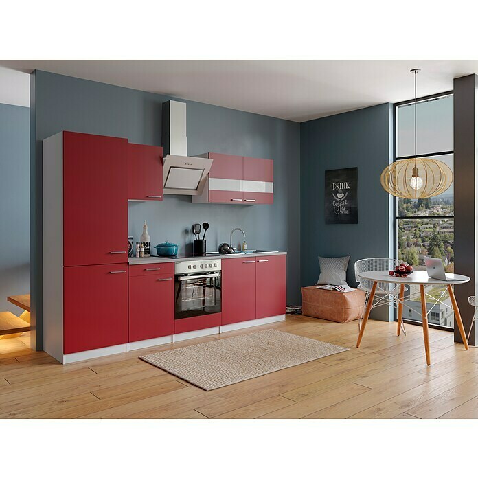 Respekta Küchenzeile KB270WRCGKE178 (Breite: 270 cm, Mit Elektrogeräten, Rot)