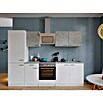Respekta Küchenzeile KB270WWBSCGKE178G (Breite: 270 cm, Mit Elektrogeräten, Weiß)