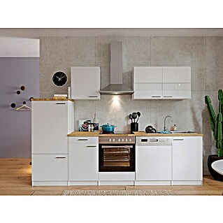 Respekta Küchenzeile KB280WWC (Breite: 280 cm, Weiß, Mit Elektrogeräten)