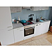 Respekta Küchenzeile KB280WWBSCGKE178G (Breite: 280 cm, Mit Elektrogeräten, Weiß)