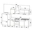 Respekta Küchenzeile KB310ESG (Breite: 310 cm, Mit Elektrogeräten, Grau)