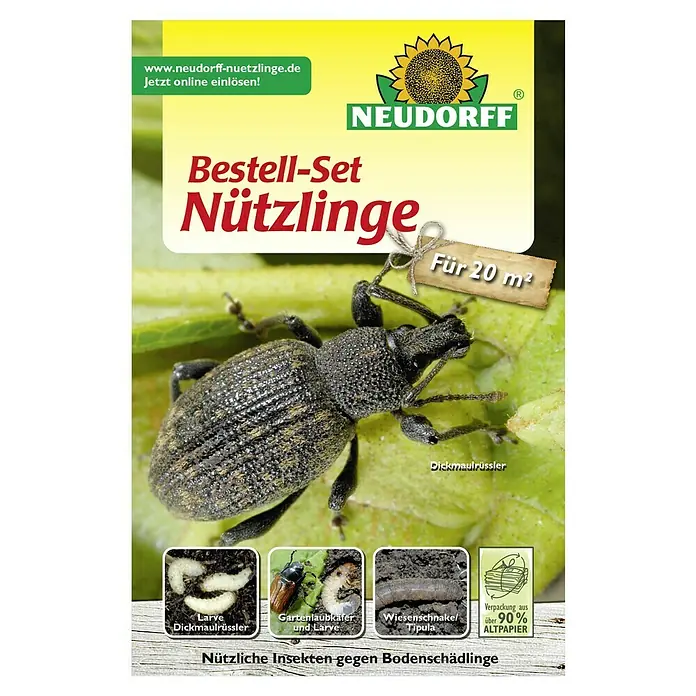 Neudorff Bestellkarte - Geeignet für: Bodenschädlinge, Max. Anwendungsfläche: 20 m² - Bestell-Set Nützlinge von Neudorff zur Bekämpfung von Bodenschädlingen. Das Set enthält Nützlinge für eine Fläche von 20 m².
