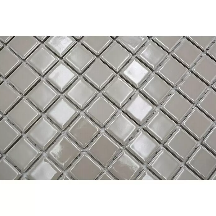 Mosaikfliese Quadrat Uni CG 184 - 29,8 x 29,8 cm, Beige/Braun, Glänzend - Detailaufnahme
