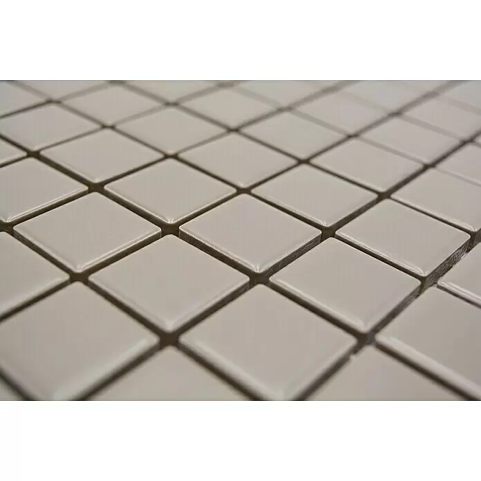 Mosaikfliese Quadrat Uni CG 194 - 29,8 x 29,8 cm, Beige/Braun, Matt - Detailaufnahme
