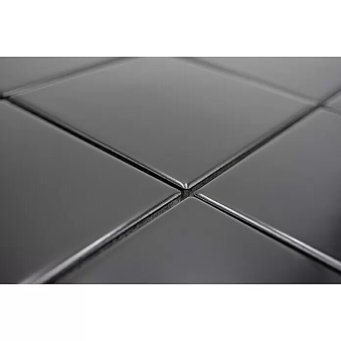 Mosaikfliese Quadrat Uni CQ 125 - 29,8 x 29,8 cm, Schwarz, Matt - Detailaufnahme