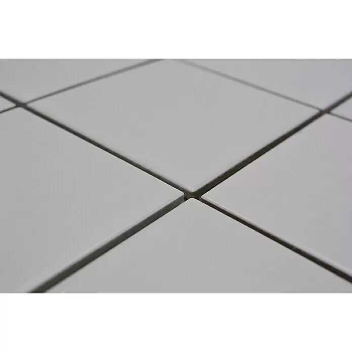 Mosaikfliese Quadrat Uni CQ 105 - 29,8 x 29,8 cm, Weiß, Matt - Detailaufnahme