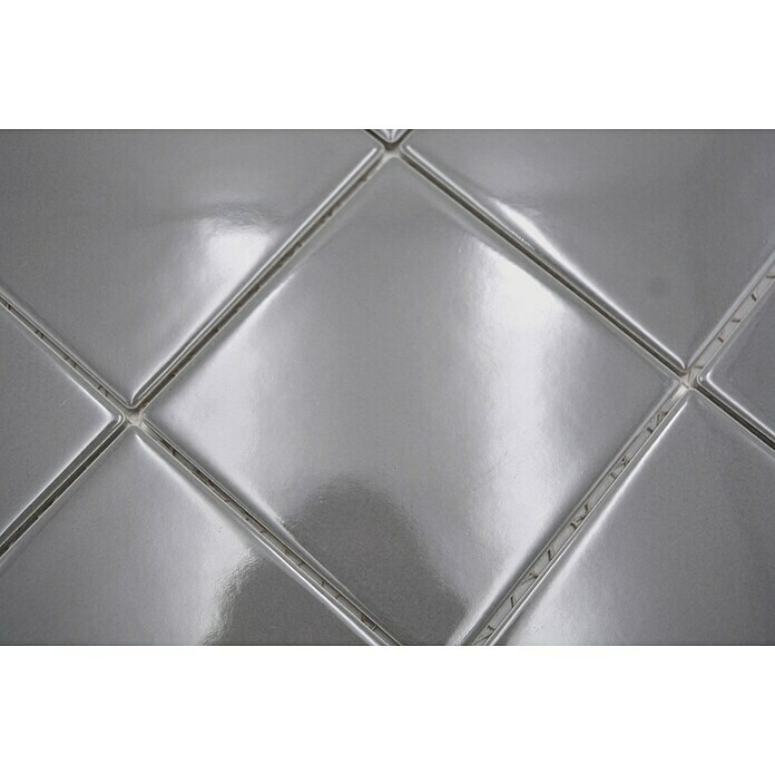 Mosaikfliese Quadrat Uni CQ 110 (29,8 x 29,8 cm, Grau, Glänzend)