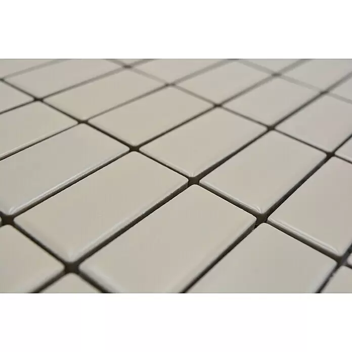 Mosaikfliese Stäbchen Uni ST 405 - 29,8 x 29,8 cm, Beige, Matt - Detailaufnahme