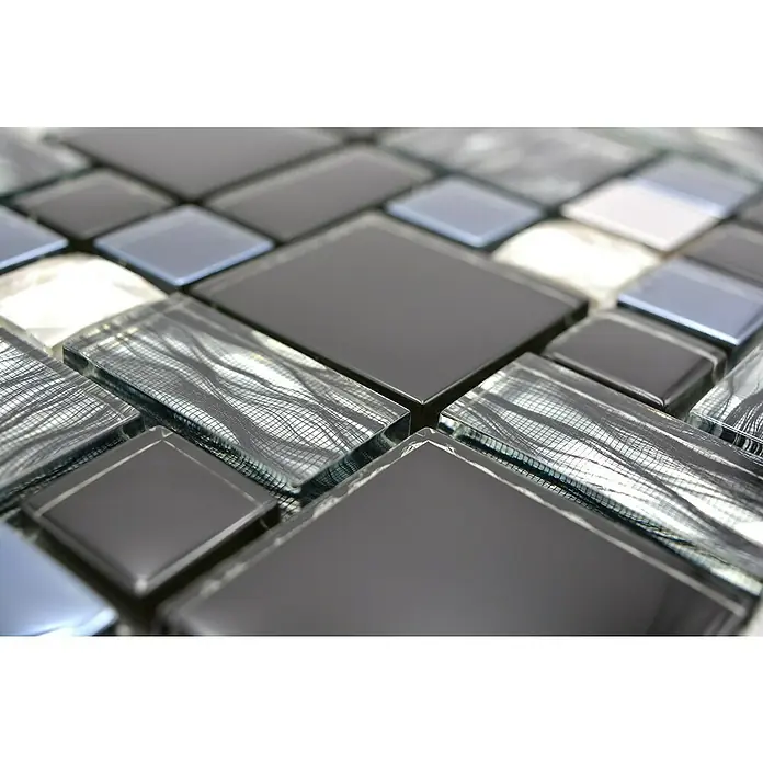 Vinyle Mosaïque Carrelage Meridian Pierre Optique Gris Argent