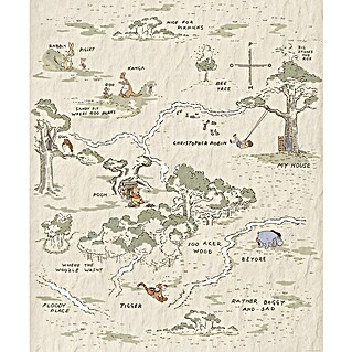 Komar Fototapete Winnie Pooh Map (B x H: 200 x 240 cm, Vlies)