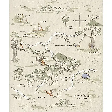 Komar  Fototapete Winnie Pooh Map