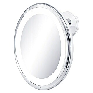 Espejo cosmético orientable LED (Aumento: x 10, Diámetro: 20 cm, Cromo)